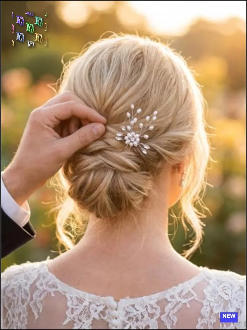 4 Floral Bridal Hair Pins Rhinestone Wedding Hair Accessories Set